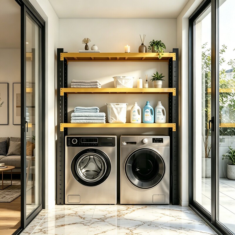 Household shelf, under-balcony storage rack for suitcases and washing machines, multi-layer adjustable floor-standing storage rack for the living room