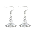 White peach heart earrings es487