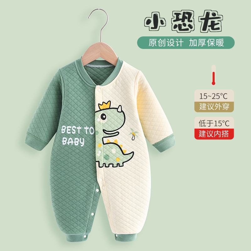 Ropa de otoño e invierno para bebés, monos de algodón puro para bebés, peleles cálidos y adorables de algodón acolchado para niños y niñas, mamelucos para recién nacidos.