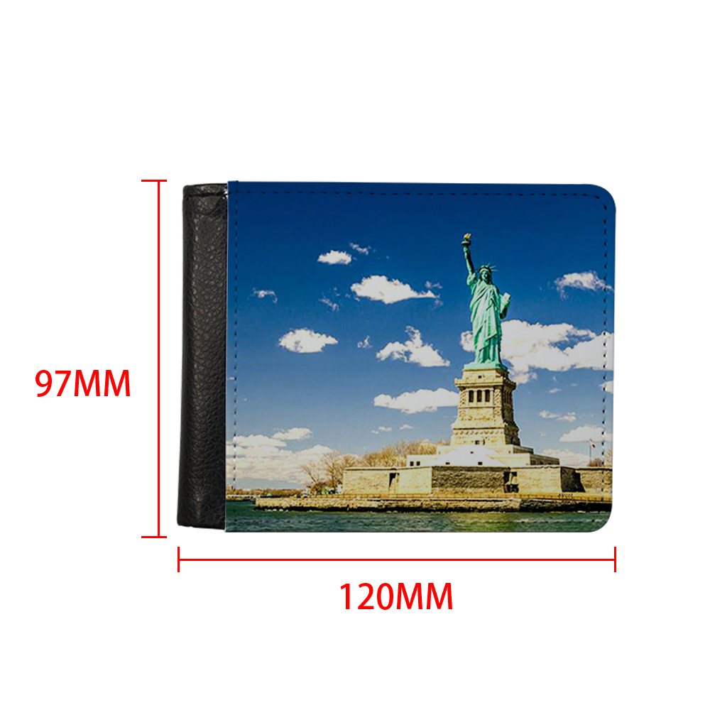 Transferencia térmica de la cartera de los hombres de dos veces billetera personalizada monedero corto cartera Imagen DIY material al por mayor