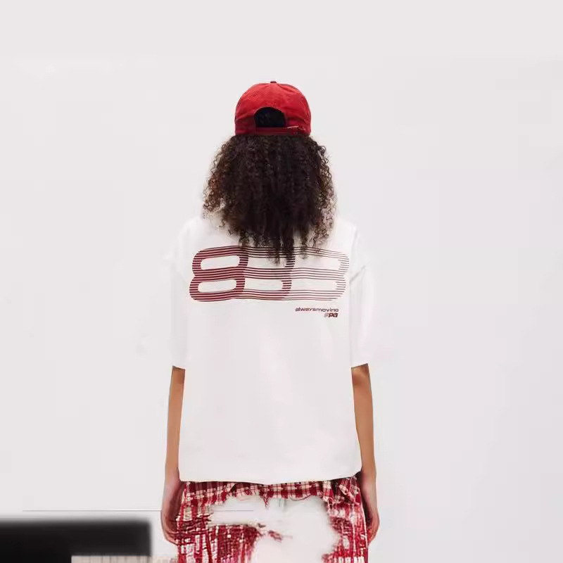 FAPP Gradient Runway Graphic Short-sleeved National Fashion Brand Fashionable American Couple Summer Loose Round Neck Half-sleeved T-shirt for Men FAPP Gradient Runway Graphic Short-sleeved National Fashion Brand Fashionable American Couple Summer Loose Round Neck Half-sleeved T-shirt for Men