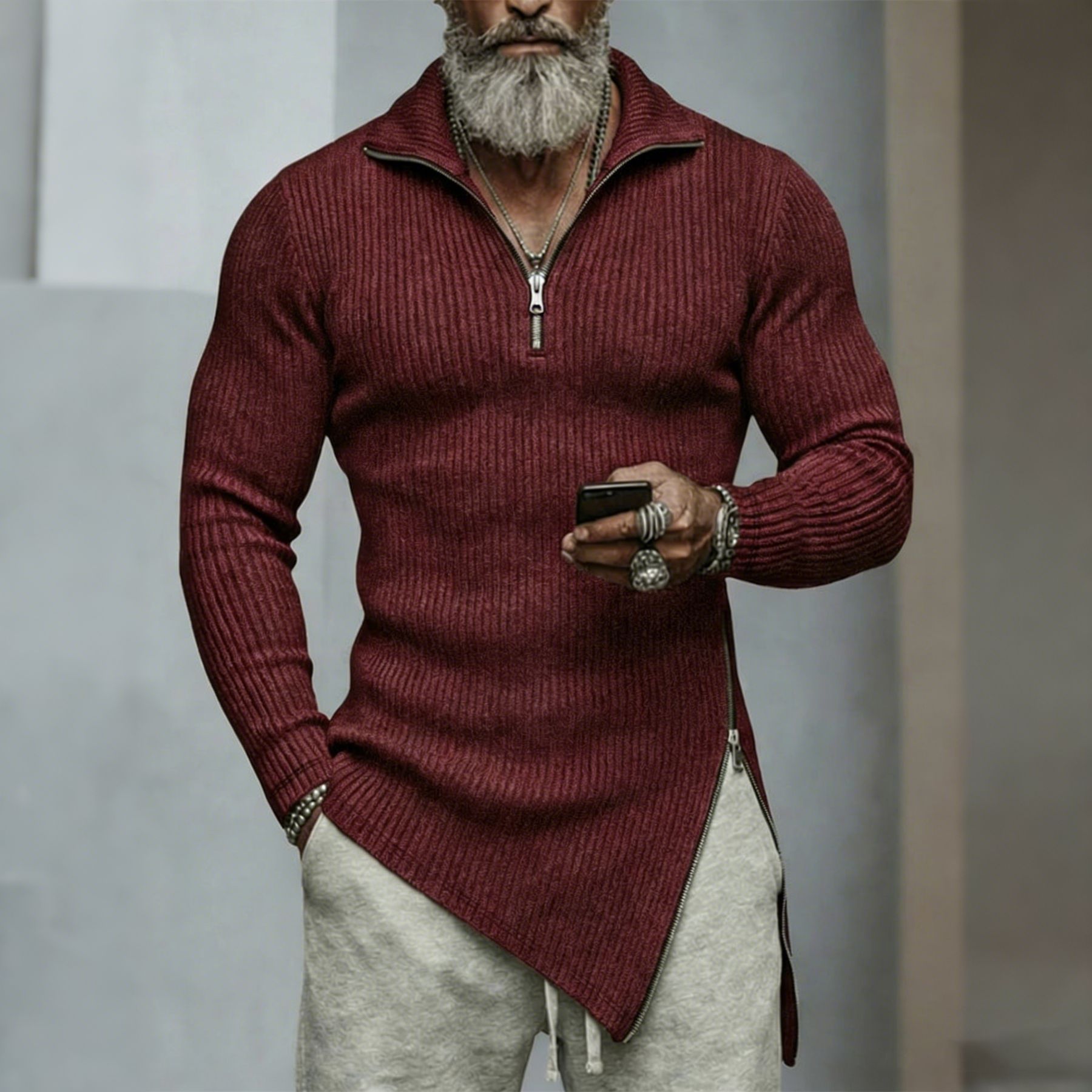 Nuevas camisetas de manga larga para hombres en otoño e invierno transfronterizos deportes ajustados elásticos ocio Fitness sólido blusa irregular para hombres