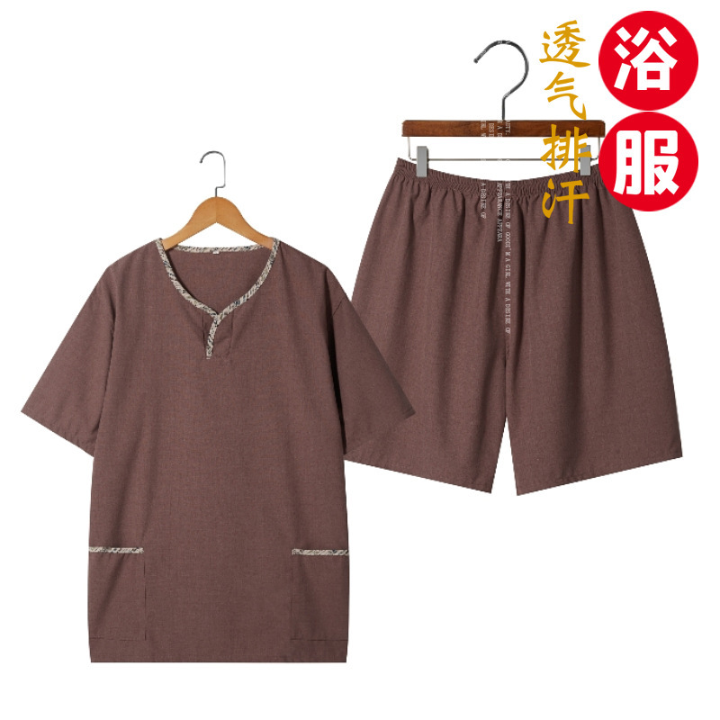 汗蒸服男性用女性カップルスーツ浴場浴衣美容服浴場マッサージ服推油服|undefined