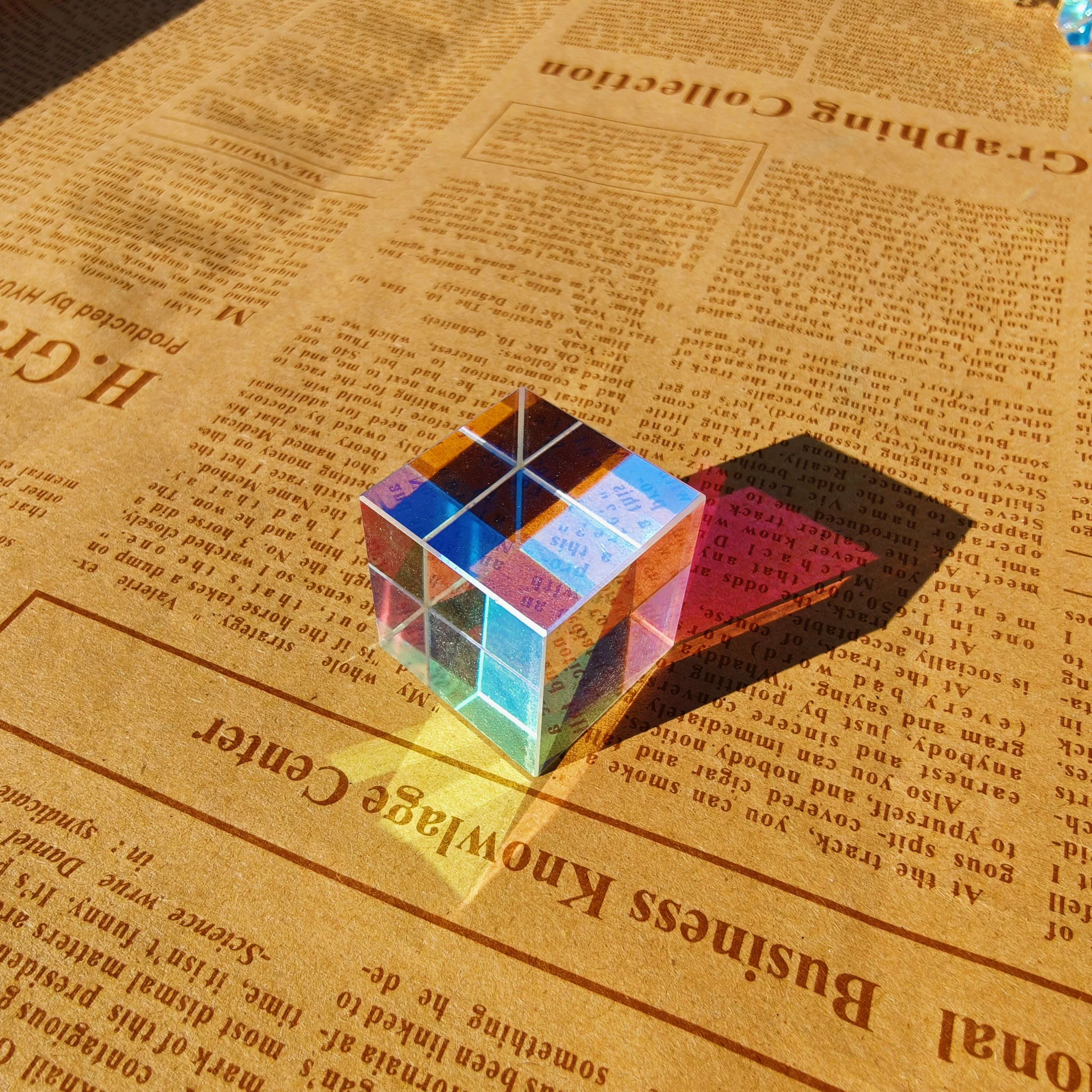 Цветной солнечный prism зеркальный светильник для спальни в кубе, солнце кристалл ловец кристальный декор
