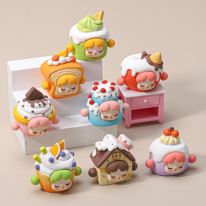 ハンドフィギュアレベルの感触ペイントSPケーキデザートシリーズ樹脂オーナメントトレンディな小さなかわいい人形|undefined