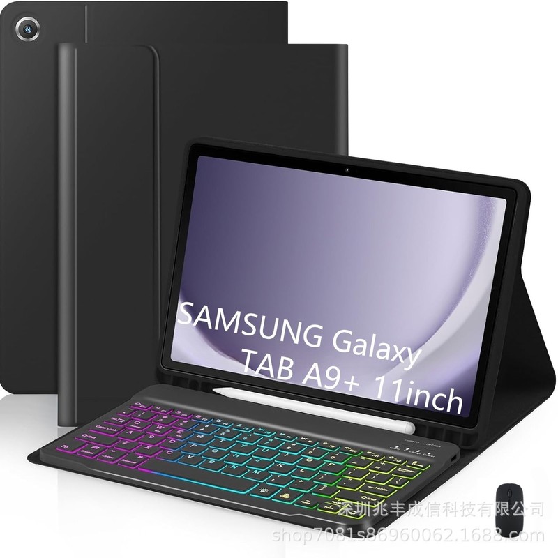 适用三星GalaxyTabA9Plus蓝牙键盘保护套RGB背光键盘笔槽SM-X210|undefined