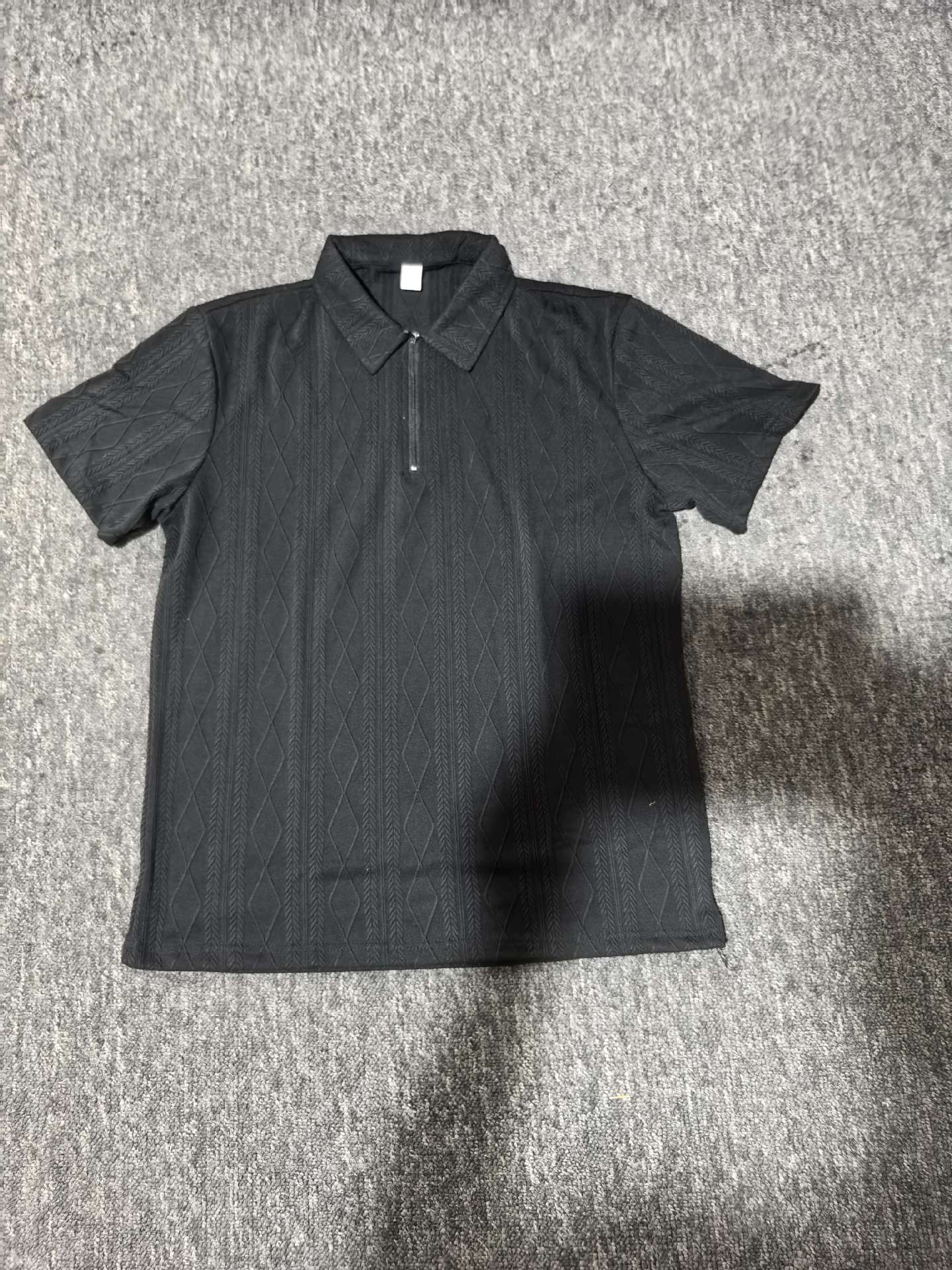 268g Weight Half Sleeve Sleeve Length Polyester Fabric Type Long Top Length Daily, Street Occasion Turndown Neckline Regular Fit Fit Type Geometric, Solid Color Pattern Summer Season Men's Gender Casual, Simple Style Style Wholesale Men's Polyester Casual Simple Style Geometric Solid Color Half Sleeve Men's T-shirt 11