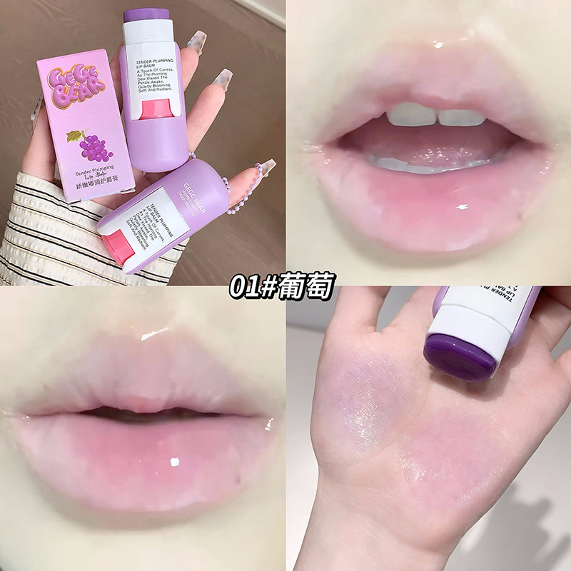 Gegebear delicado y limpio, protector de labios, hidratante incolor, cuidados de labios, lápiz labial, base de lápiz labial