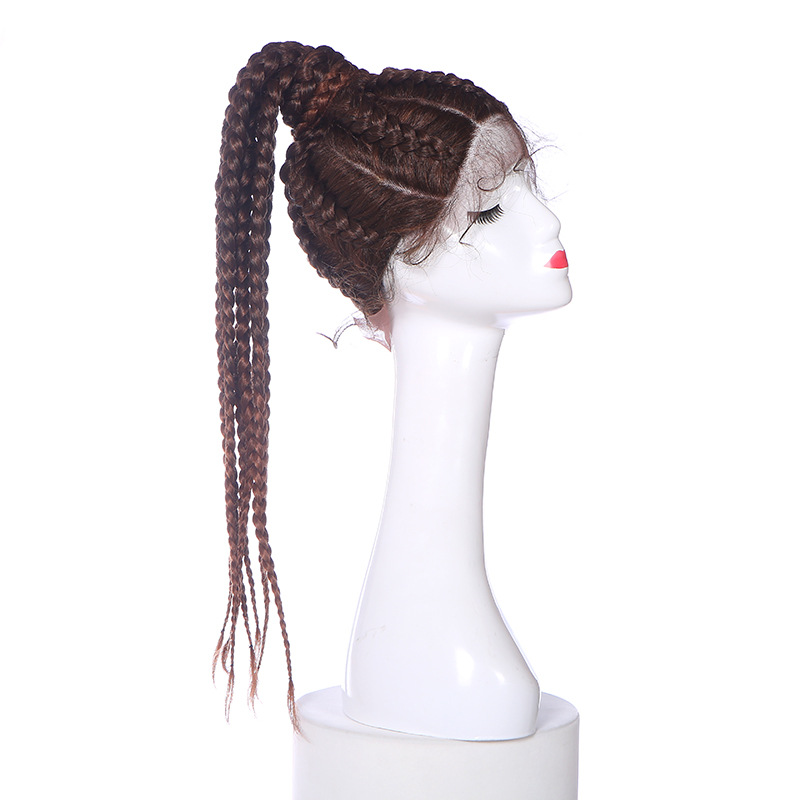 Tres trenzas de cola de caballo BUN PONY BOX BRAID cola de caballo de cuerda de dibujo de seda de alta temperatura tejida a mano trenzada de torsión LW0241