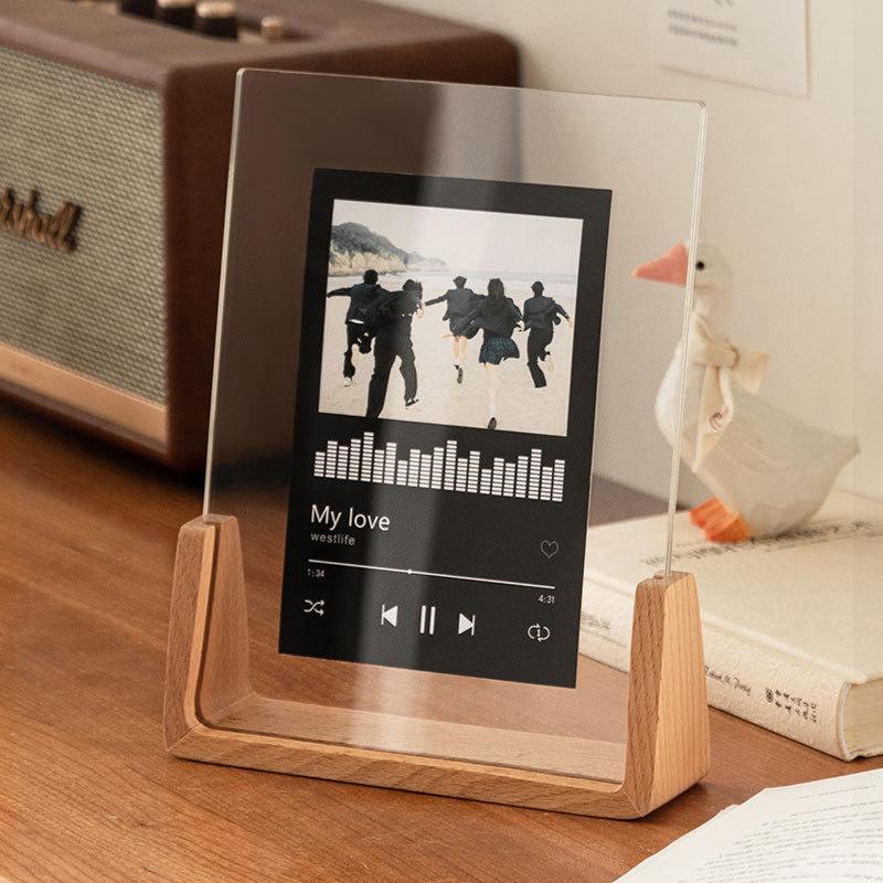 Minimalist U-shaped solid wood photo frame, ins-style high-transparency acrylic frame, available in multiple sizes, personalized engraving wholesale service Minimalist U-shaped solid wood photo frame, ins-style high-transparency acrylic frame, available in multiple sizes, personalized engraving wholesale service