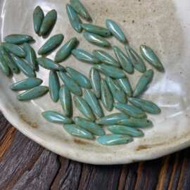 捷克琉璃珠剑珠叶子珠5x15mm散珠配饰手链项链耳环吊坠diy配件无