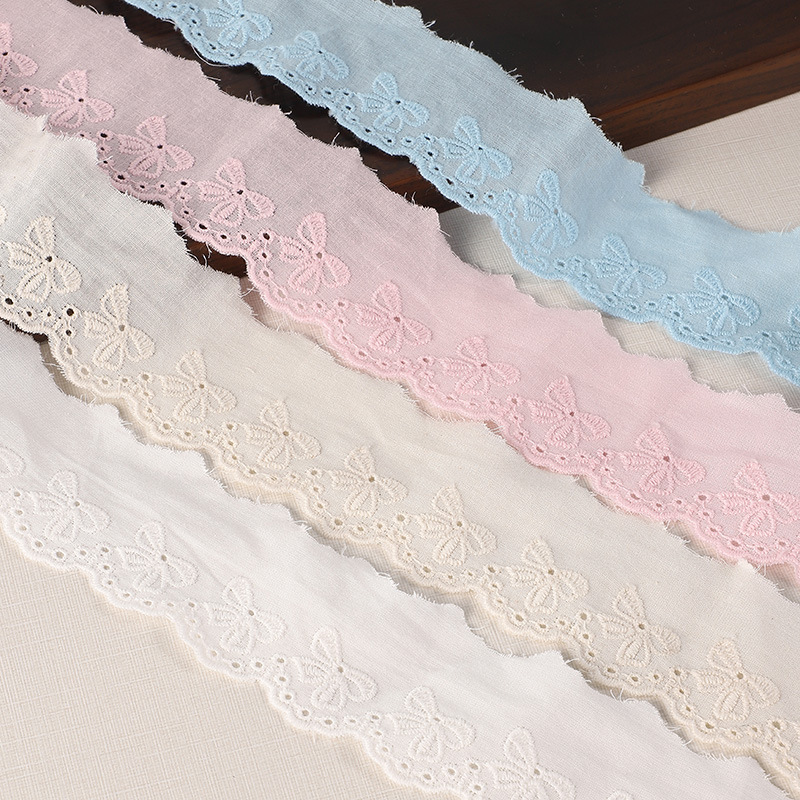 Cotton Lace Lolita Skirt Cuff Decoration dress Accessories Bow Lace Embroidery Lace 4.5CM Cotton Lace Lolita Skirt Cuff Decoration dress Accessories Bow Lace Embroidery Lace 4.5CM