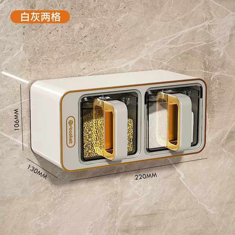 Caja de condimentos Caja de almacenamiento de condimentos de pimienta de cocina doméstica montada en la pared Juego de combinación de tarros de condimentos de sal MSG