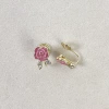 Fuchsia mosquito coil, ear clips, flowered