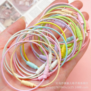In-Stock Colored Painted Steel Wire Rings, Spray-Painted Steel Wire Rings, Stainless Steel Wire Rope Buckles, Candy-Colored Steel Wire Ropes