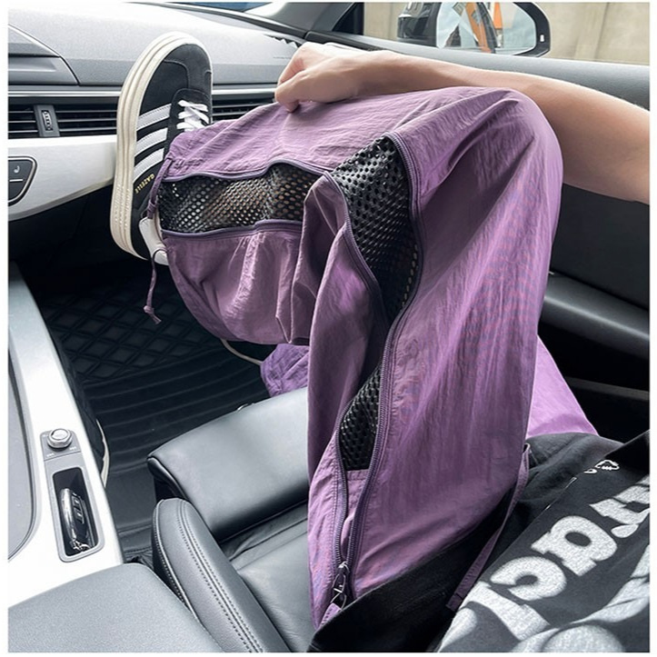 Mesh Ice Silk Quick-Drying Pants Men's Summer Thin Side Zipper Cargo Pants Outdoor Professional Hiking and Mountaineering Pants