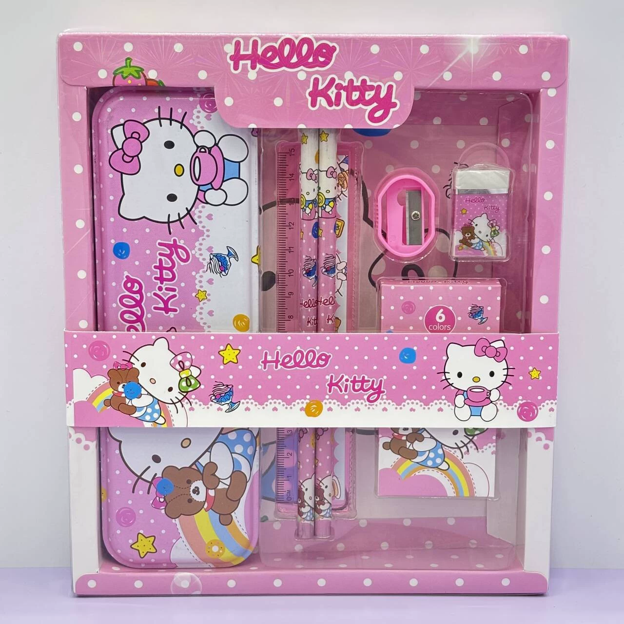 Stationery for students, set, pencil case, crayons for kindergarten