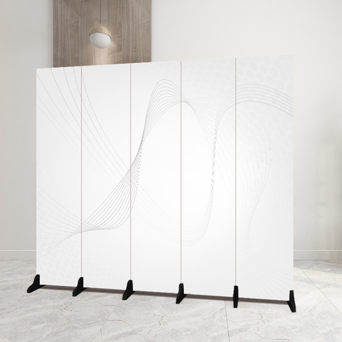 Customized pure white screen partition wall folding mobile office living room entrance modern home blocking board folding