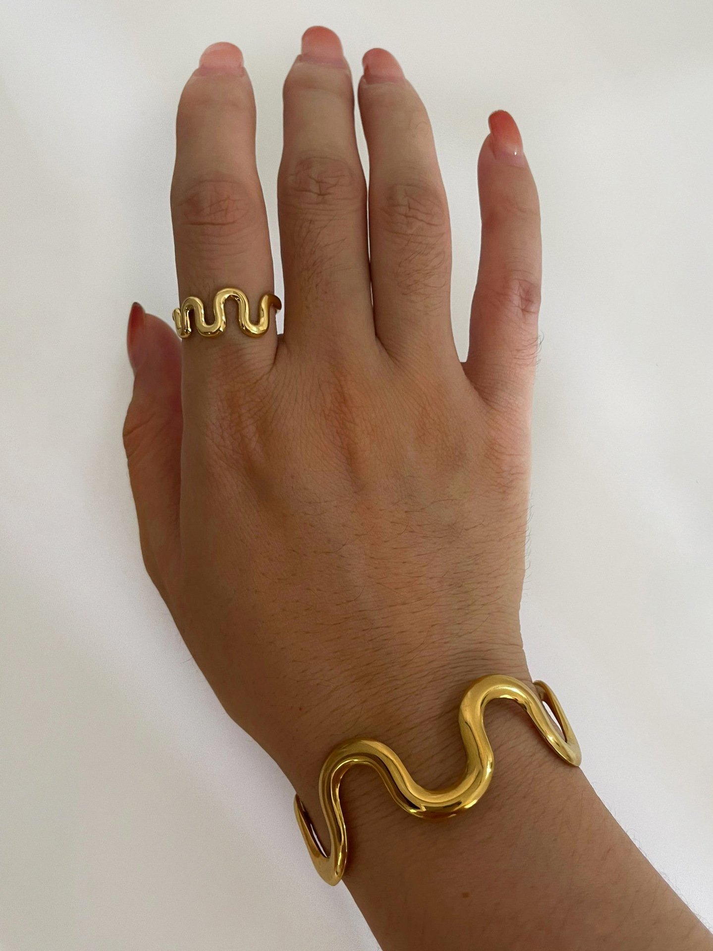 Holiday, Date Occasion PVD Coated Real Gold Plated Geometric 304 Stainless Steel Vintage Style Simple Style Waterproof Non Tarnish Surgical Steel Jewelry Set