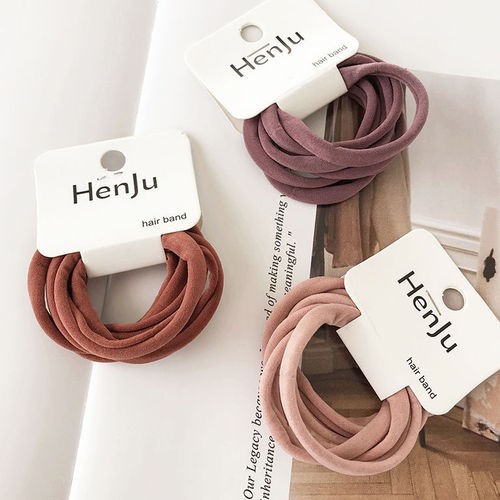 6 packs of basic rubber bands to tie hair, high-elasticity hair rope, hair accessories, headband, seamless hair ties, headband set