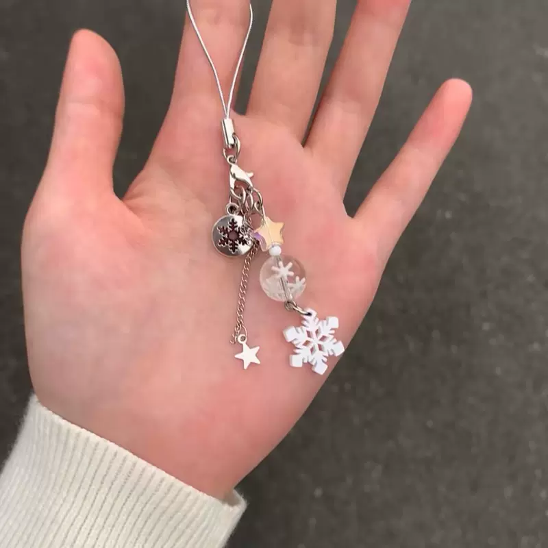 Брендовый мобильный телефон, милый цепочек pendent handmade, DIY, со снежинками