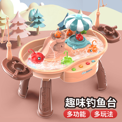 Cross-border hot-selling water park fishing toy baby educational multi-functional water tabletop fishing platform parent-child interaction