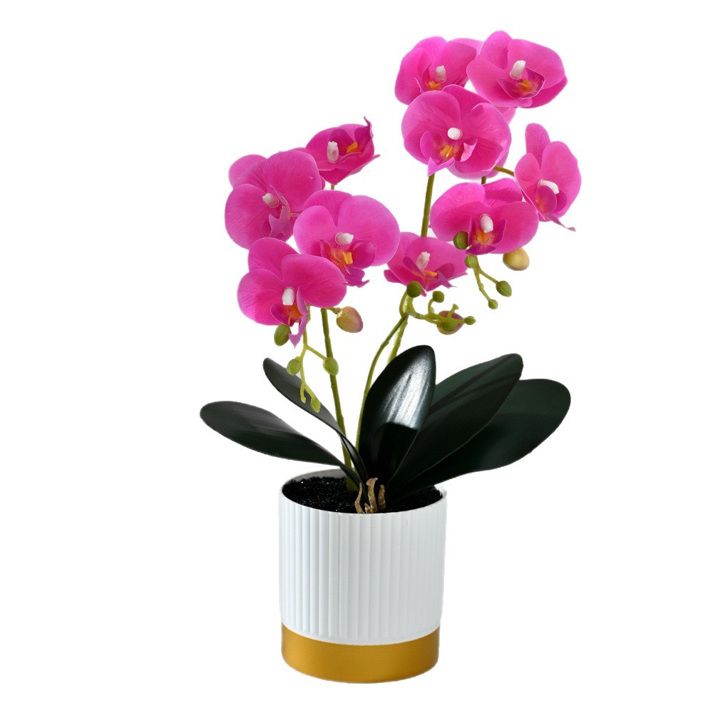 Transfronterizo 12 flores mariposa orquídea bonsai imitación maceta flores falsas decoración del hogar fotografía ornamentos de flores artificiales de boda image 6