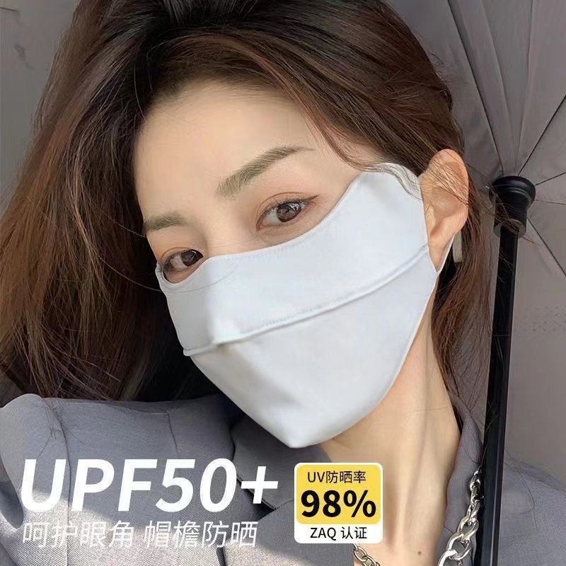 护眼角冰丝防晒面罩户外遮阳脸罩防晒冰丝口罩女夏季防紫外线透气