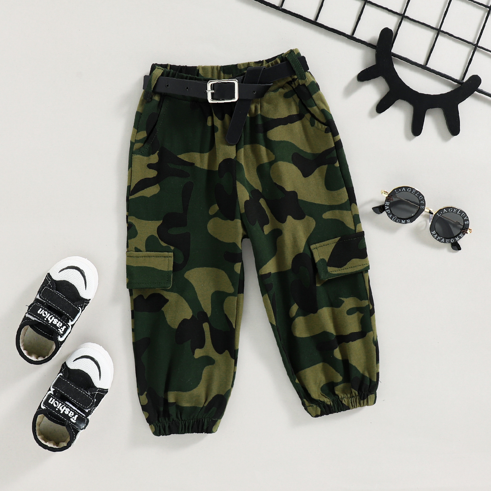 Breathable Function Regular Fit Fit Type Fashion Camouflage Cotton Girls Clothing Sets