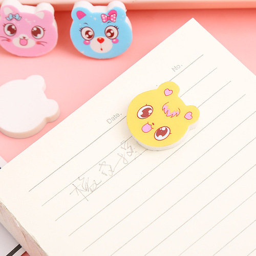 Eraser for students and children, holiday prize and gift, cute small cat eraser, cartoon-style stationery, cat-shaped eraser, wholesale