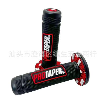 Handlebar Cover, Off-Road Vehicle, Motorcycle Handle Cover - black-background-red-pair