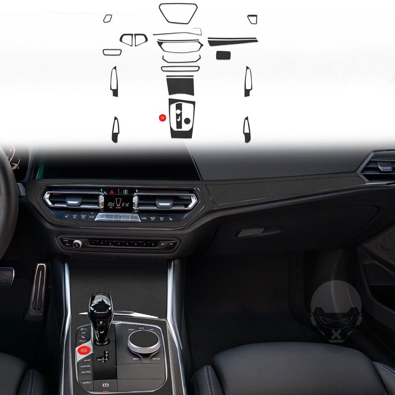 Suitable for Bmw 3 Series 4 Series G20 G28 G26 Gear Window Lift Button Black and Gray Leather Interior Modification Accessories