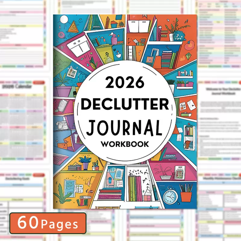 跨境新品 2026 DECLUTTER JOURNAL WORKBOOK 家庭整理日记本现货