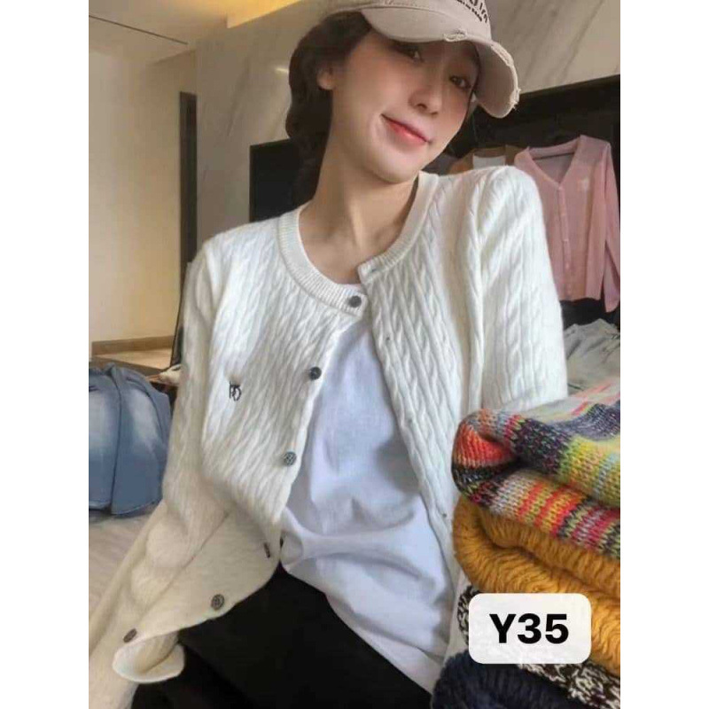 少女款针织毛织开衫长袖马标气质优雅休闲舒适简约高级感工厂批发|undefined