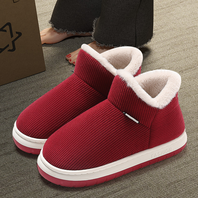 Elderly Cotton Slippers Women's Winter Non-Slip Indoor Home Thick-Soled Plush Bag with Cotton Shoes Men's Snow Boots Wholesale