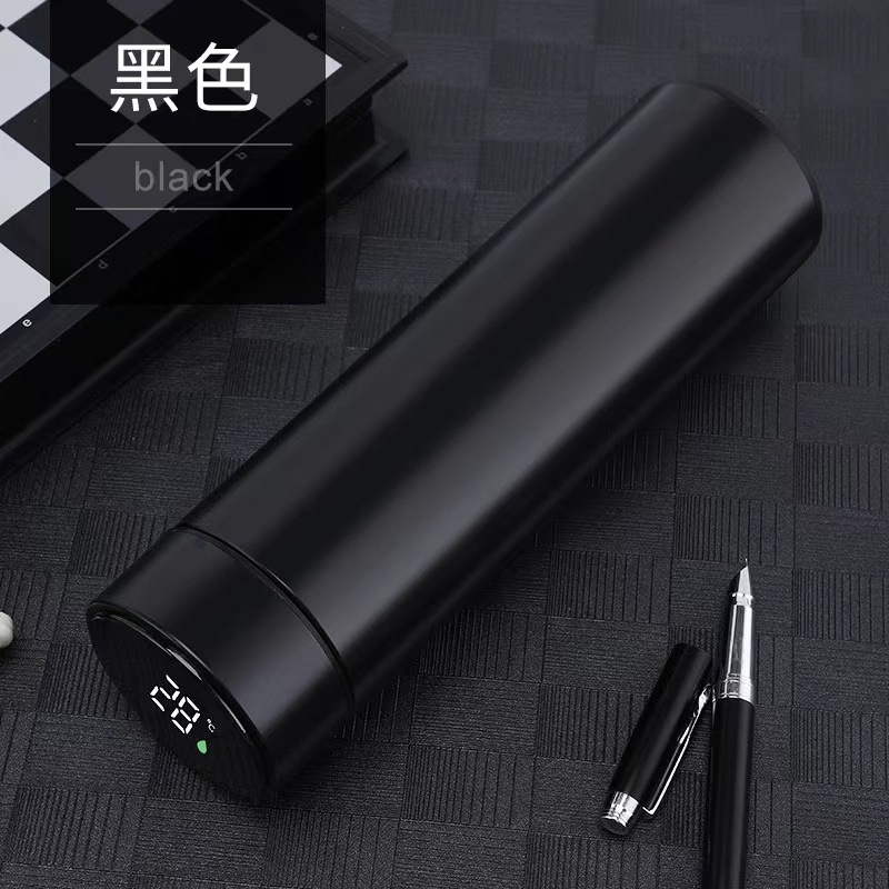 Negocio de acero inoxidable inteligente taza de aislamiento térmico Oficina taza recta hombres y mujeres publicidad regalo taza de agua personalización al por mayor