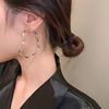 Demi-season fashionable earrings heart shaped, simple and elegant design, 2022 collection, Japanese and Korean