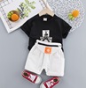 Summer cartoon fashionable set for boys, sleeves, 2021 collection, Korean style, wholesale, with short sleeve
