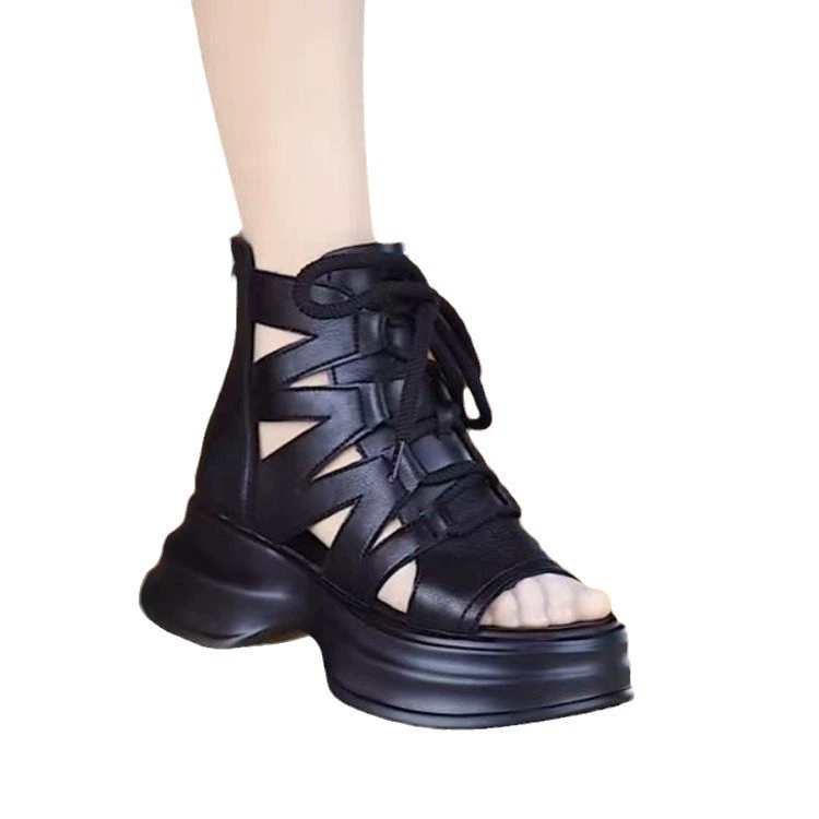 Summer chain English style with zipper, boots platform, British style
