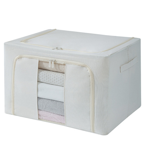 Cotton and linen storage box steel frame thickened waterproof and moisture-proof clothing steel frame storage box quilt toy folding storage box