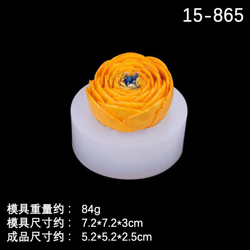 Agujero tridimensional rosa margarita flor brote silicona molde hecho a mano yeso epoxi decoración decorativa molde vela