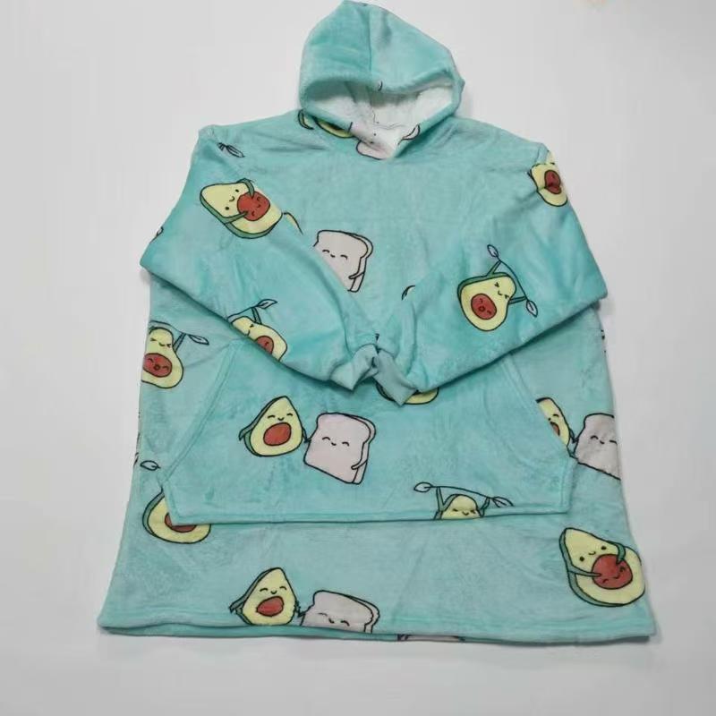 Cruz-frontera engrosada camisón ropa perezosa jersey de lana con capucha TV manta al aire libre a prueba de frío ropa perezoso pijamas al por mayor