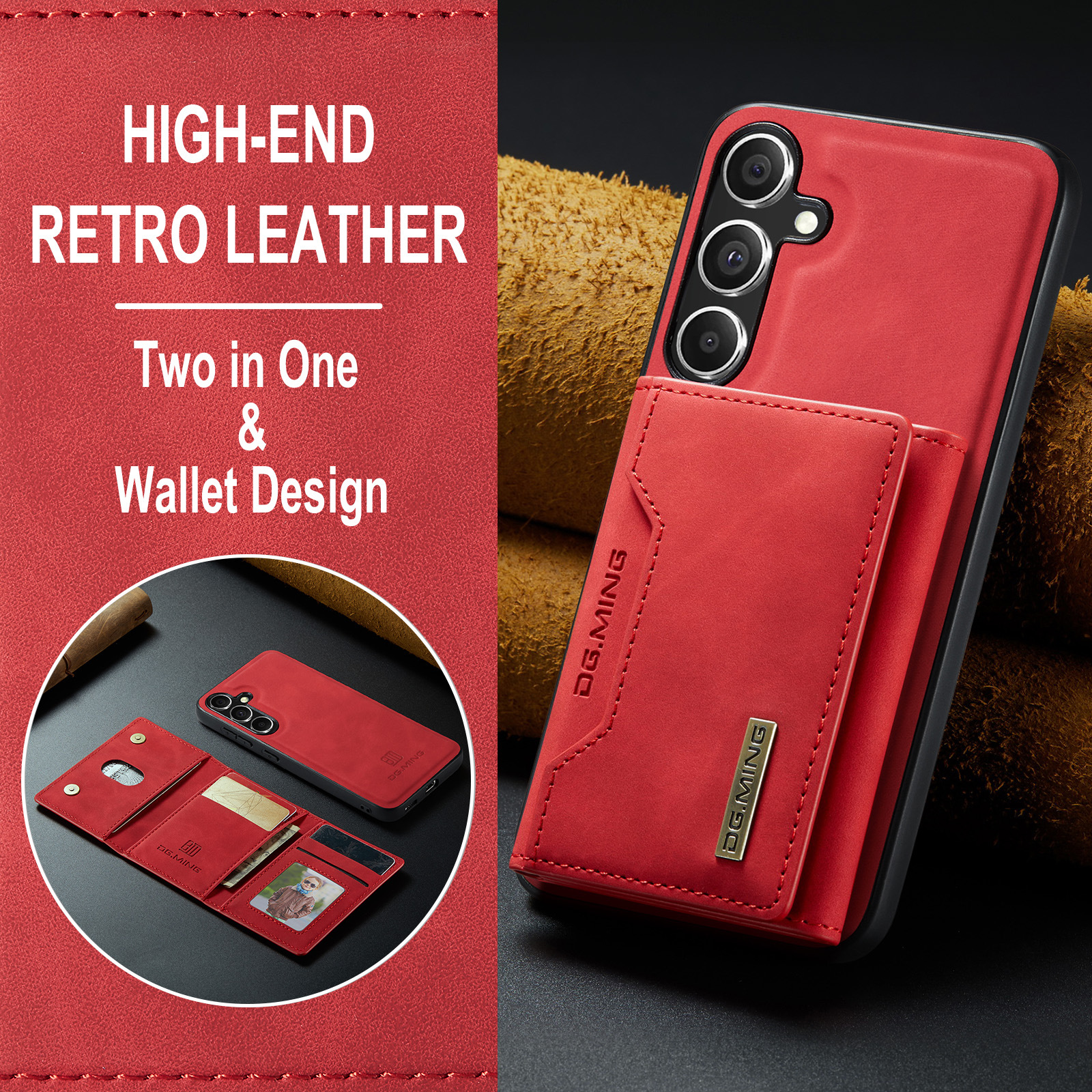 M2 per Samsung S24 custodia protettiva magnetica a tre ante S24 Plus custodia per telefono portafoglio diviso due in uno_voghion.com