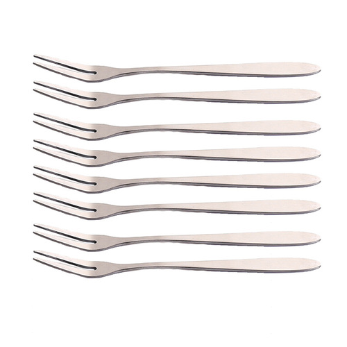 Fruit fork stainless steel small fork children's household cake fork fruit pick dessert snack two-tine fork Western salad