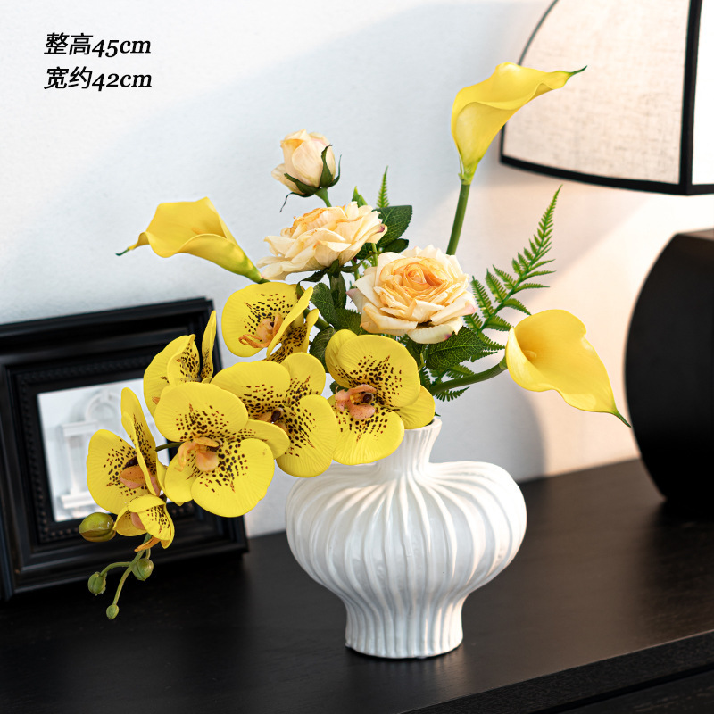 メーカー卸売デザイン胡蝶蘭造花花束リビングルームの装飾品造花装飾花テーブルフラワーアレンジメント|undefined