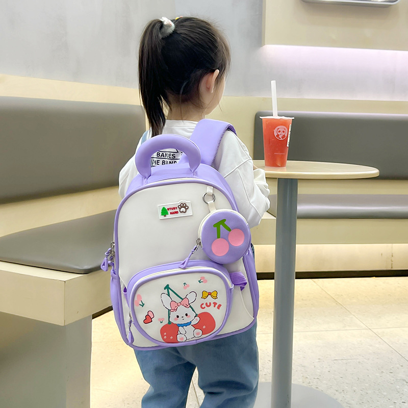 Nuevos productos transfronterizos mochila de jardín de infantes bonita conejo dinosaurio mochila para niños, mochila ligera y cómoda para niños y niñas