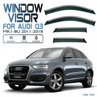 AUDI Q3 Sportback Window visor (Rain shield) - standard-packing-without-logo-audi-q3-mk1-8u-2011-2018-pc-silver-bright-strip-window-rain-shield
