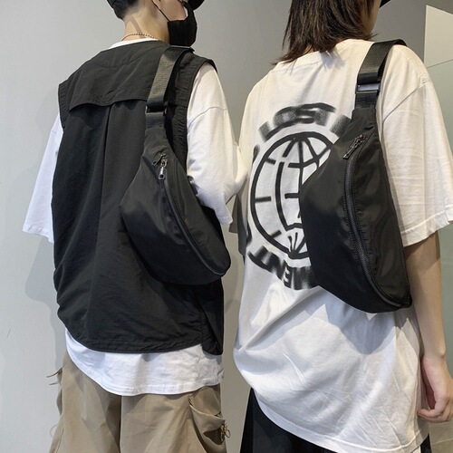 Japanese-style trendy chest bag for men, versatile crossbody bag for women, Instagram-inspired streetwear casual waist pack, and sporty single-shoulder bag