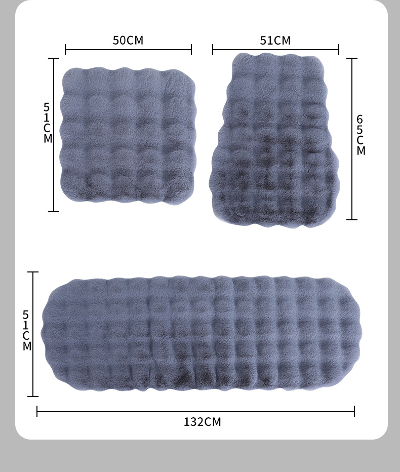 temu Amazon new bubble velvet car cushion rabbit plush warm winter three-piece plush