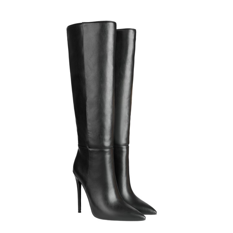 European and American Foreign Trade Pointed High Heel Over-the-knee Boots plus size Sleeve Over-the-knee Boots Show Simple Party Fashion Shoes
